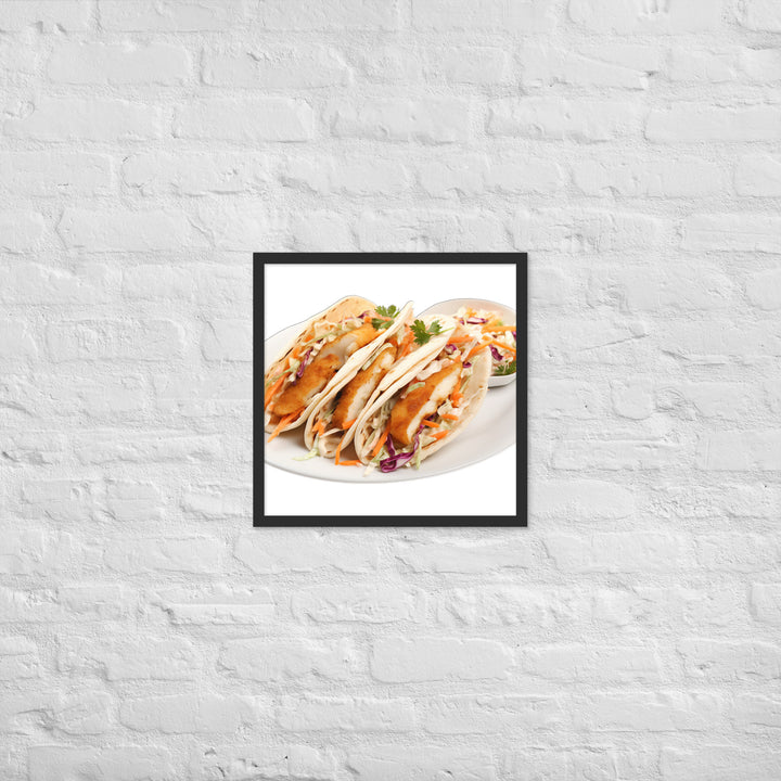 Soft Fish Tacos Delight Framed poster 🤤 from Yumify.AI