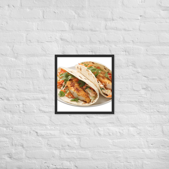 Soft Fish Tacos Delight Framed poster 🤤 from Yumify.AI