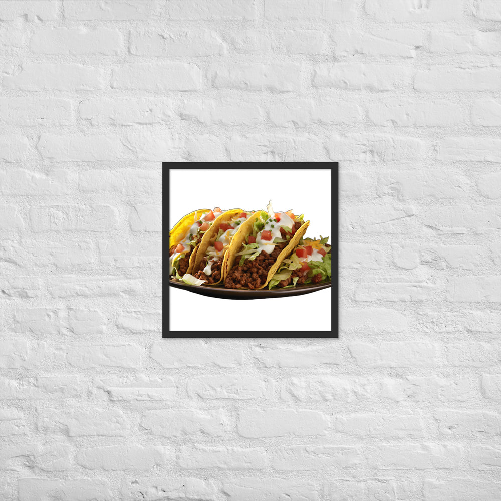 Crispy Beef Tacos Feast Framed poster 🤤 from Yumify.AI