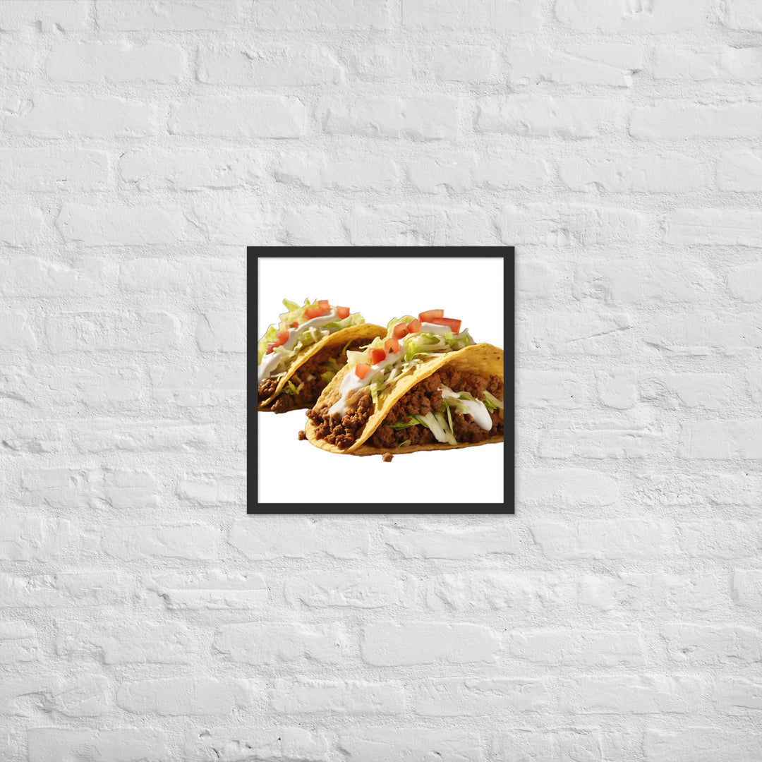 Crispy Beef Tacos Feast Framed poster 🤤 from Yumify.AI