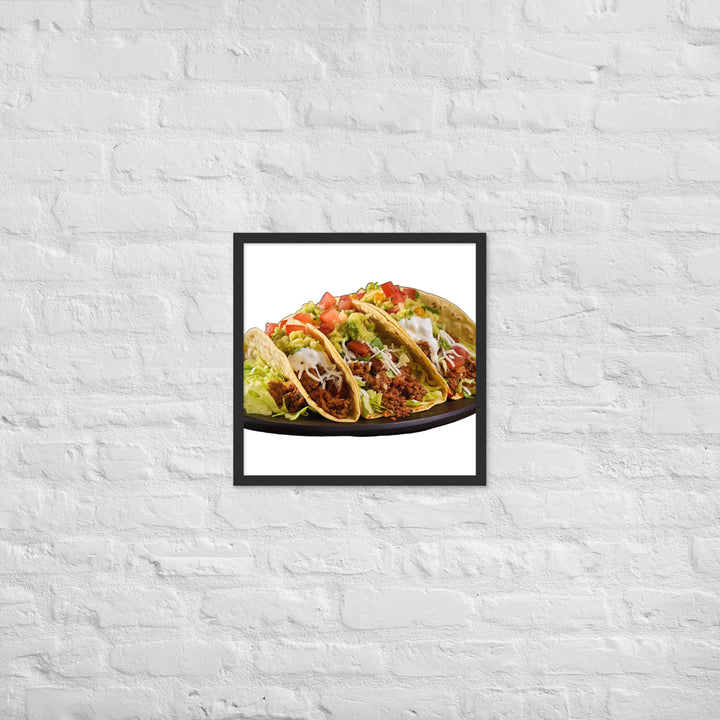 Crispy Beef Tacos Feast Framed poster 🤤 from Yumify.AI