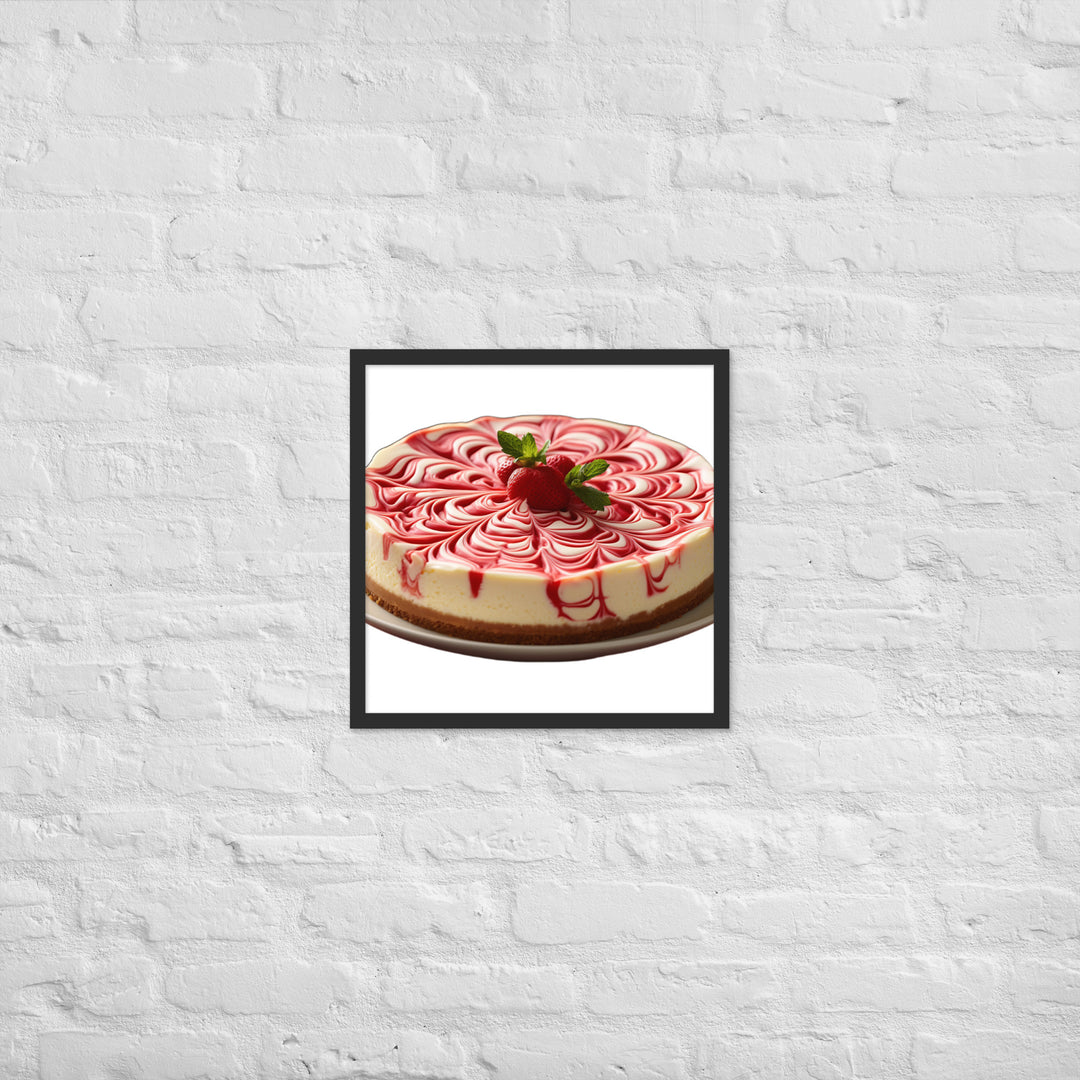 Strawberry Swirl Cheesecake Framed poster 🤤 from Yumify.AI