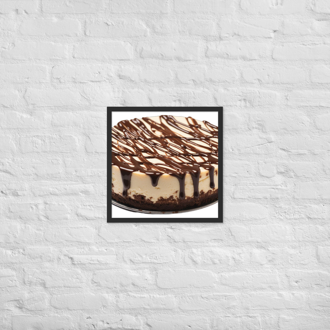 Chocolate Drizzle Cheesecake Framed poster 🤤 from Yumify.AI