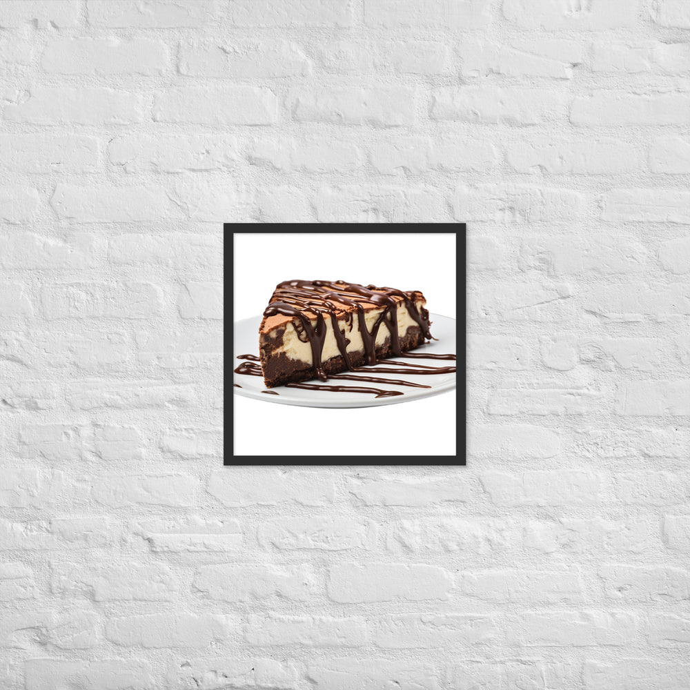 Chocolate Drizzle Cheesecake Framed poster 🤤 from Yumify.AI