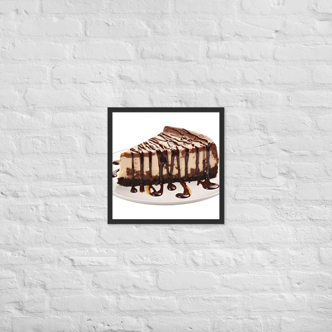 Chocolate Drizzle Cheesecake Framed poster 🤤 from Yumify.AI