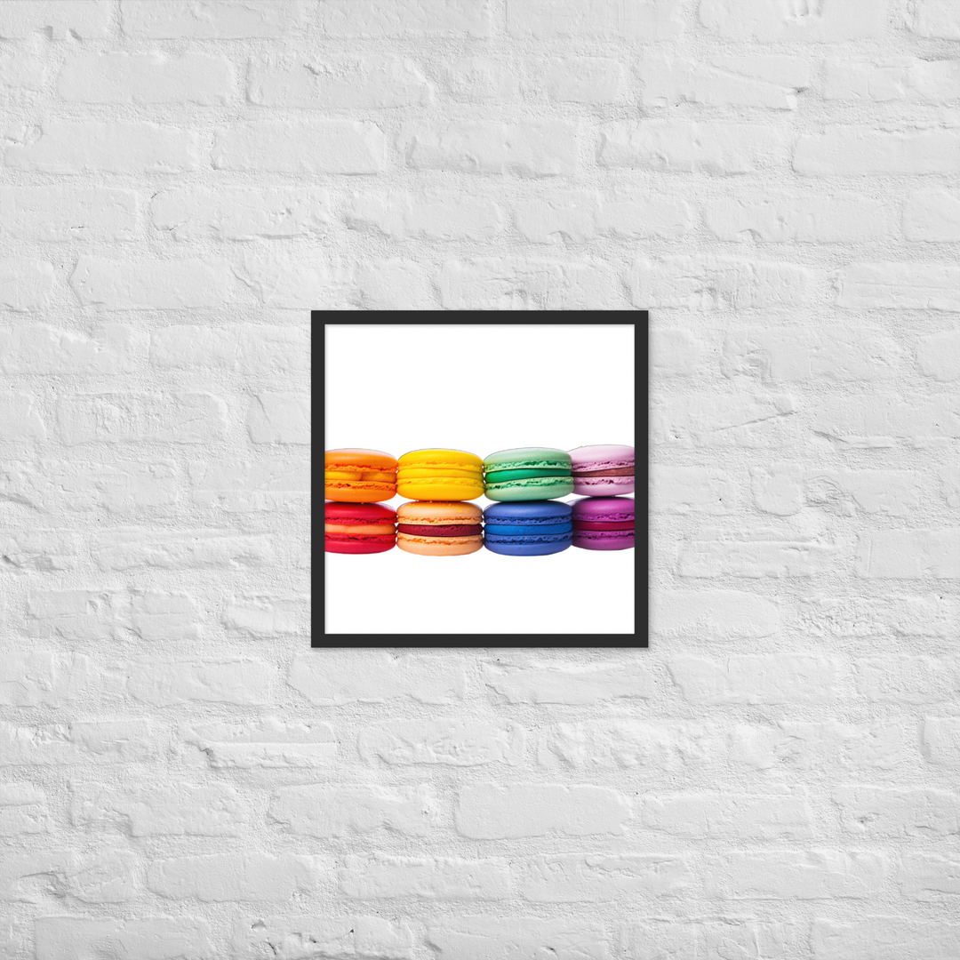 Rainbow Macarons Framed poster 🤤 from Yumify.AI