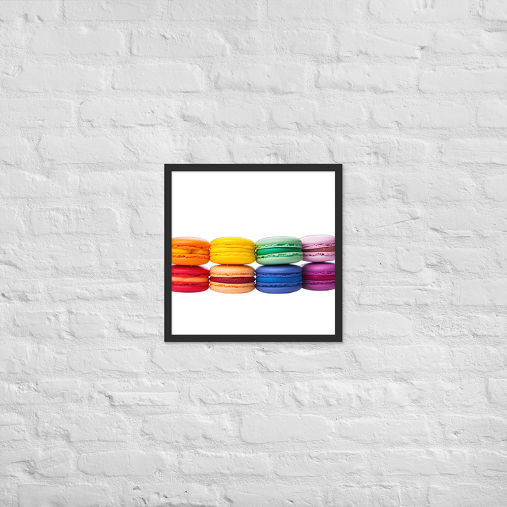 Rainbow Macarons Framed poster 🤤 from Yumify.AI