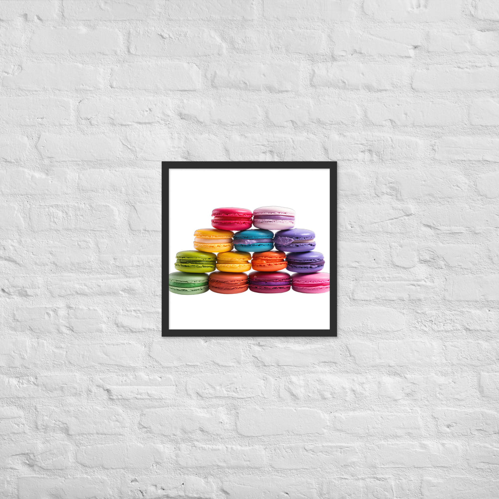 Rainbow Macarons Framed poster 🤤 from Yumify.AI