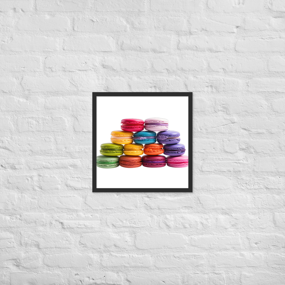 Rainbow Macarons Framed poster 🤤 from Yumify.AI