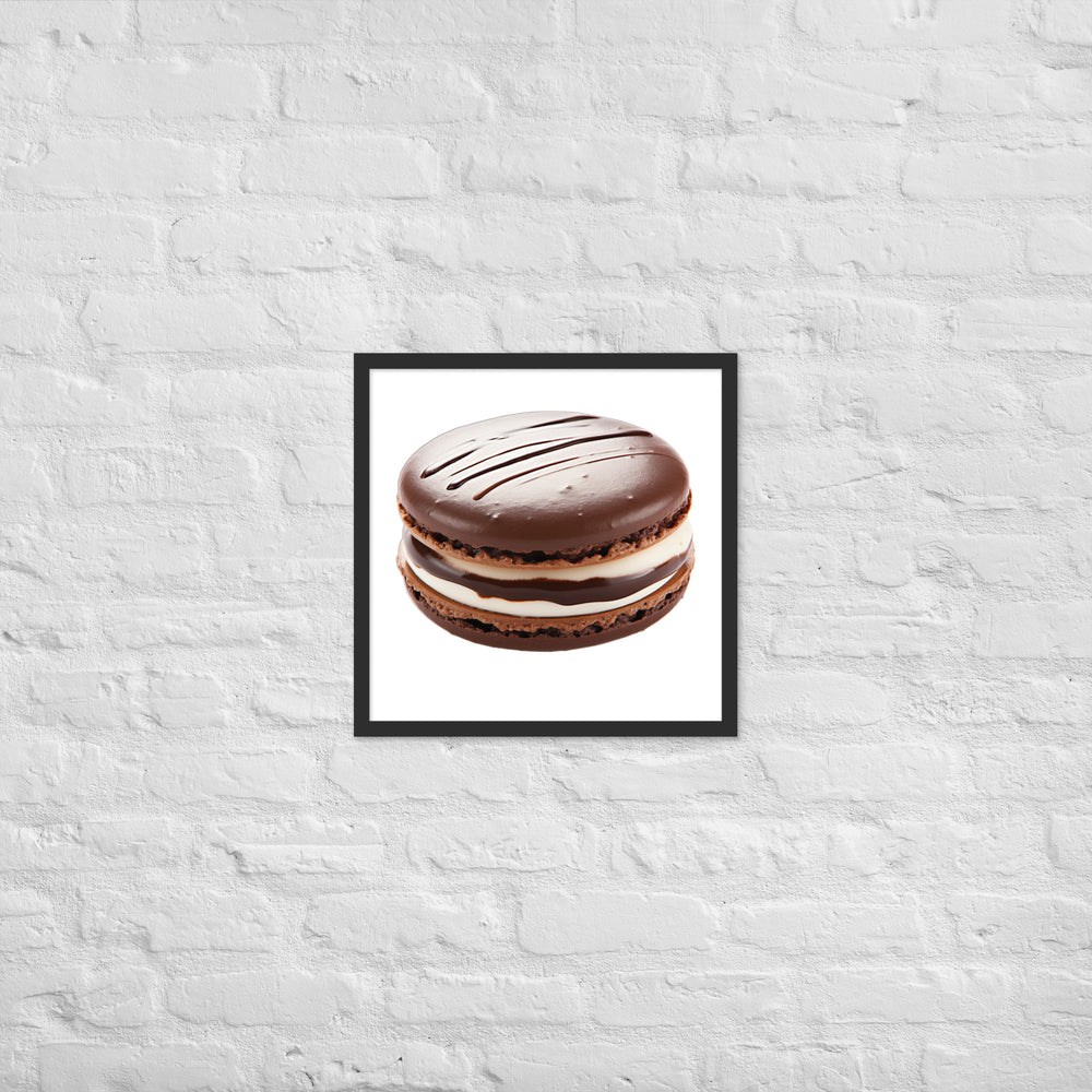 Chocolate Dipped Macaron Framed poster 🤤 from Yumify.AI