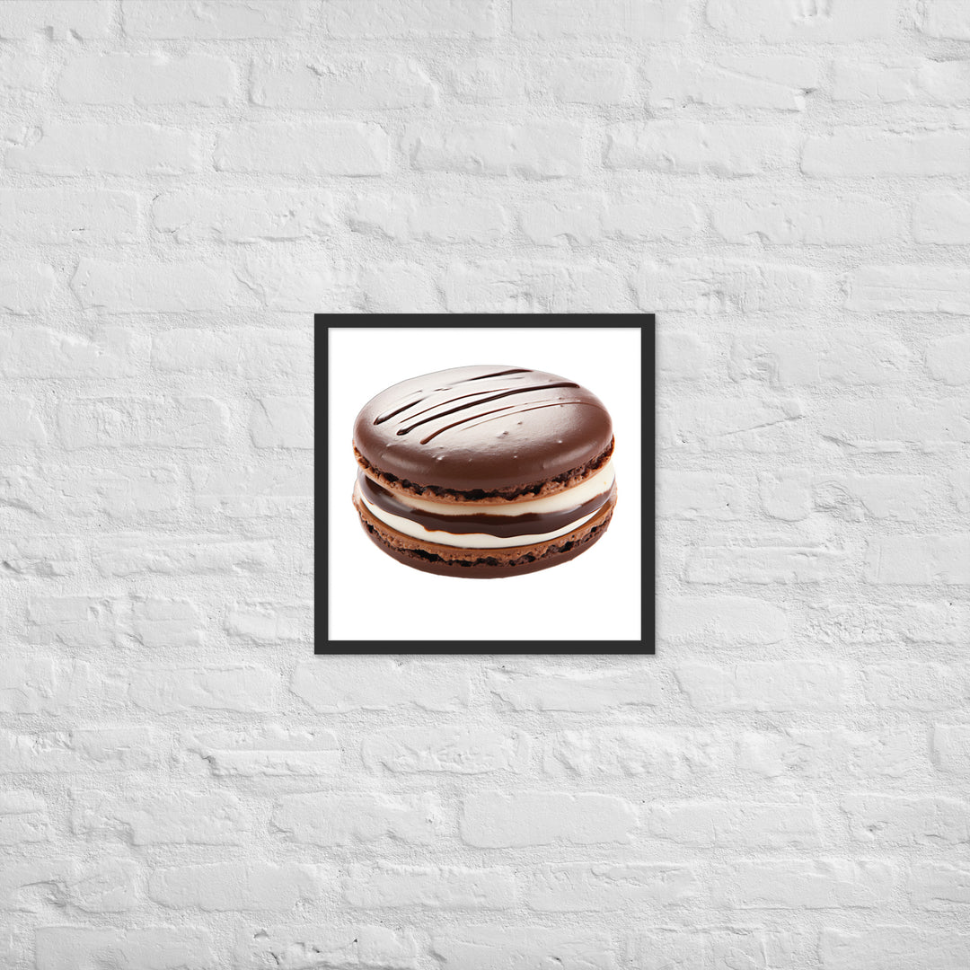 Chocolate Dipped Macaron Framed poster 🤤 from Yumify.AI