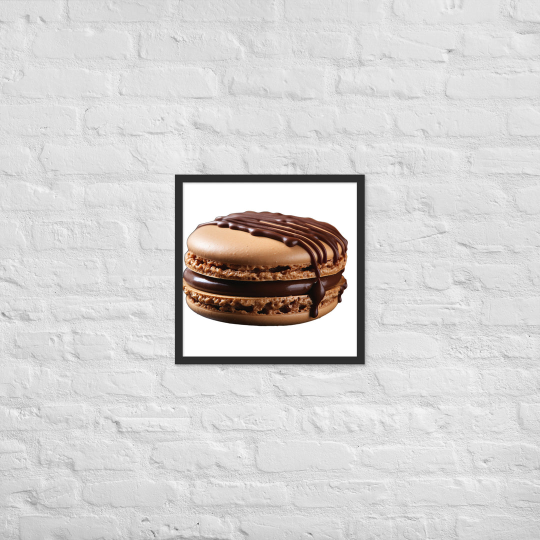 Chocolate Dipped Macaron Framed poster 🤤 from Yumify.AI