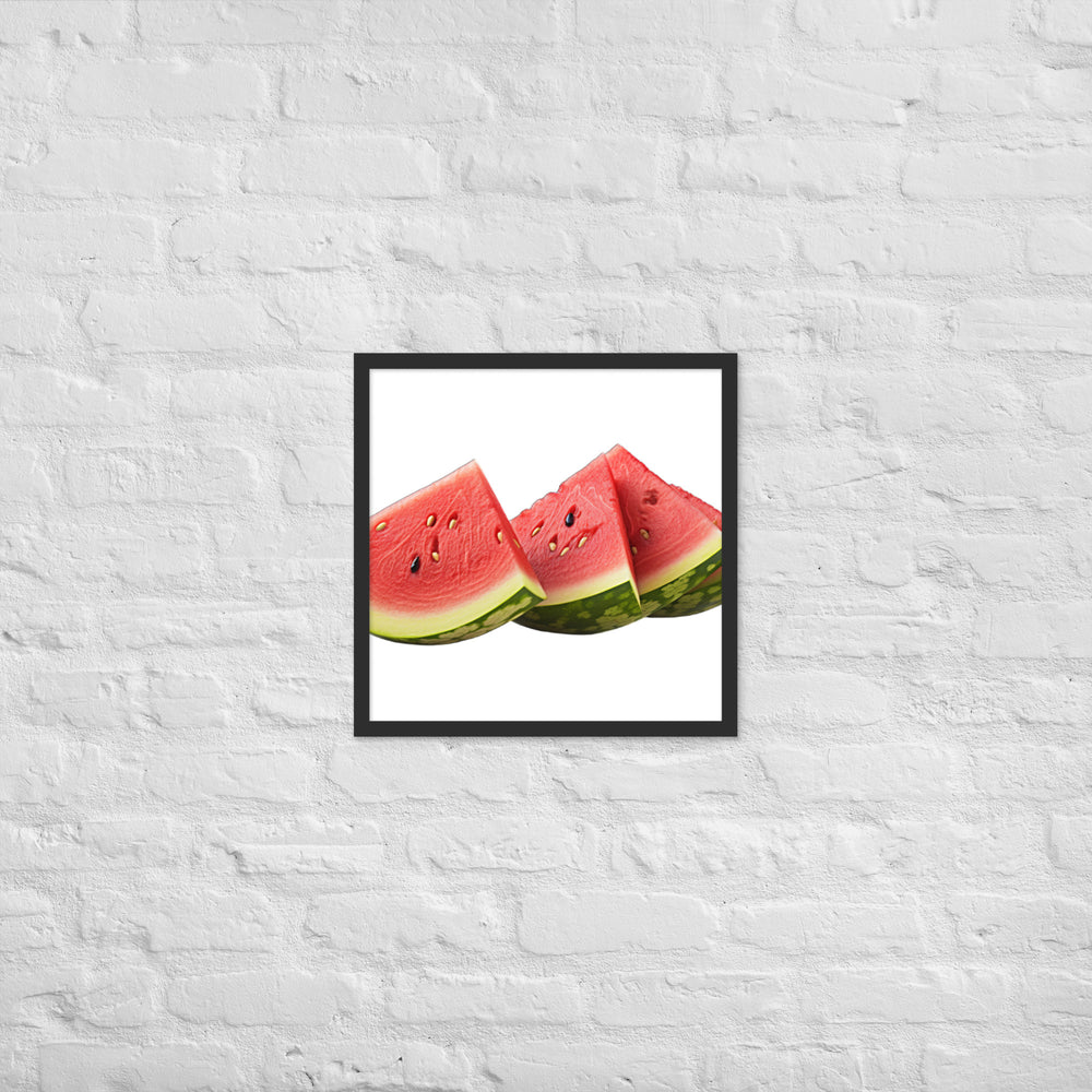 Juicy Watermelon Slices Framed poster 🤤 from Yumify.AI