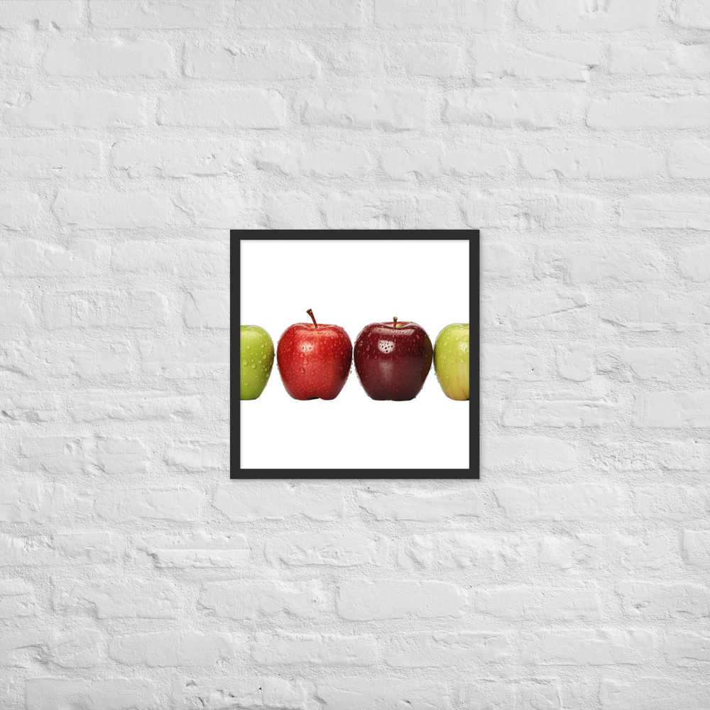 Crunchy Apple Quartet Framed poster 🤤 from Yumify.AI