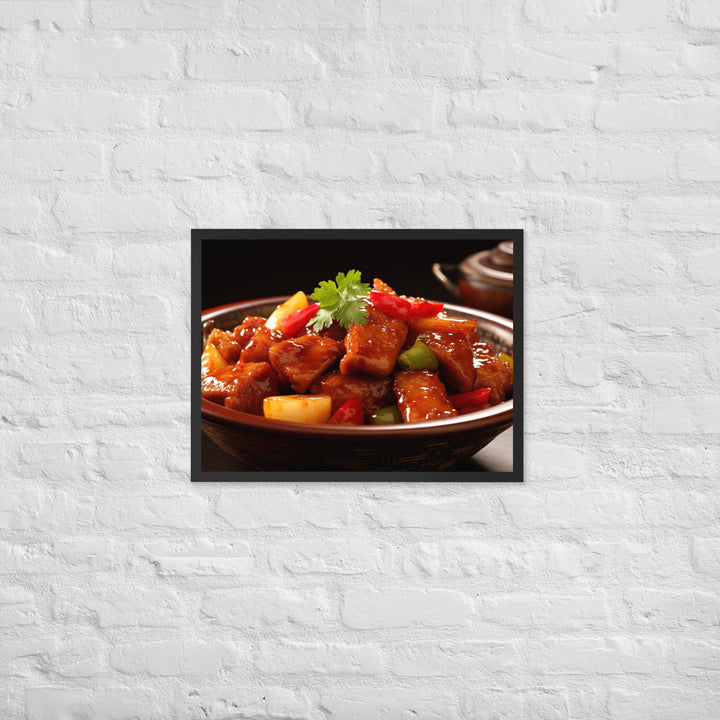 Sweet and Sour Pork Framed poster 🤤 from Yumify.AI