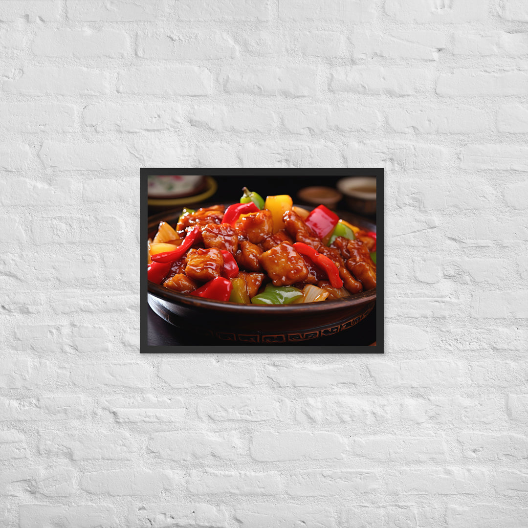 Sweet and Sour Pork Framed poster 🤤 from Yumify.AI