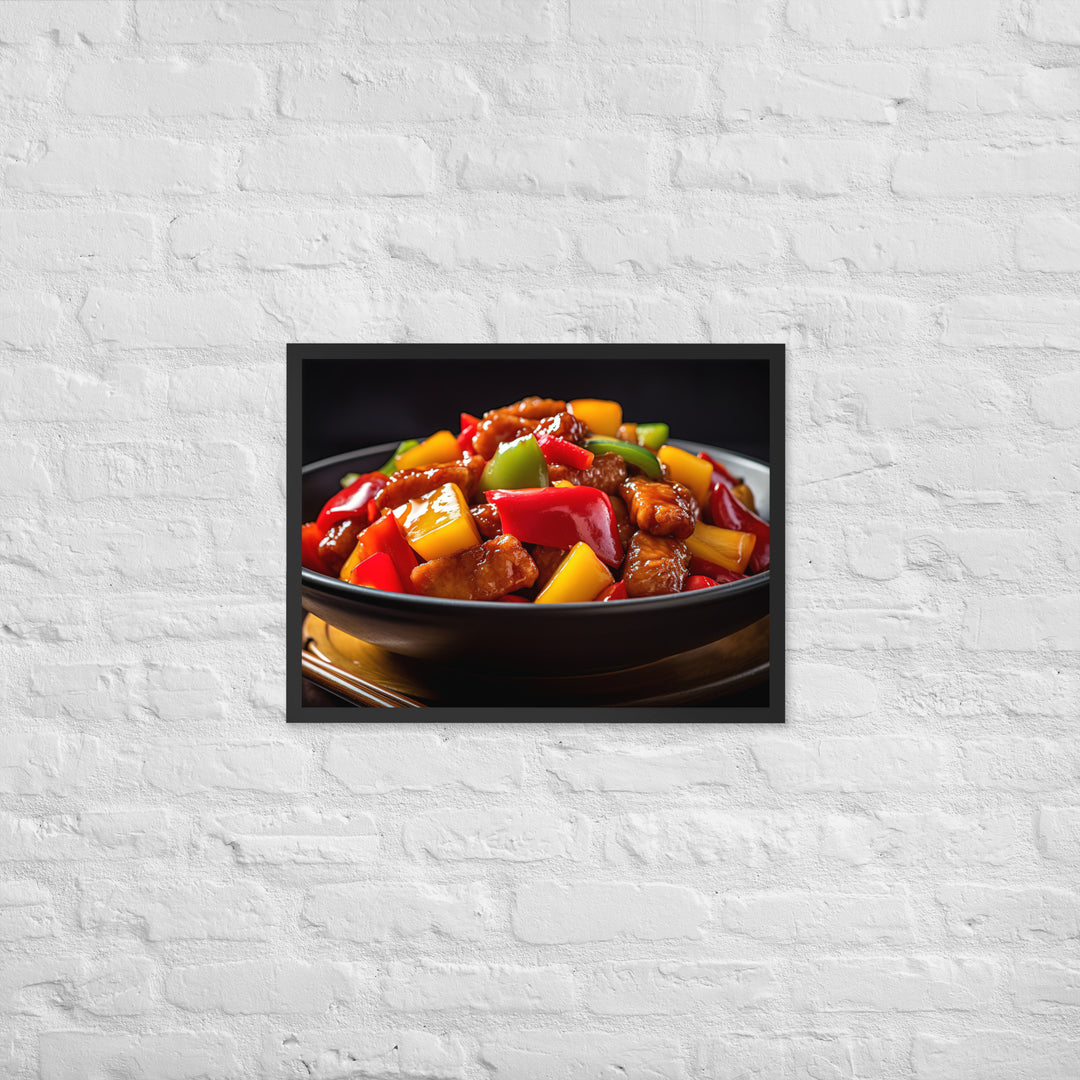 Sweet and Sour Pork Framed poster 🤤 from Yumify.AI