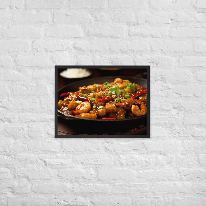 Kung Pao Shrimp Framed poster 🤤 from Yumify.AI