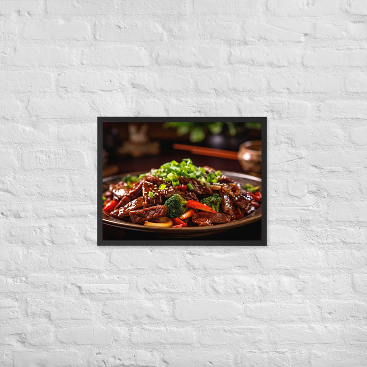 Mongolian Beef Framed poster 🤤 from Yumify.AI