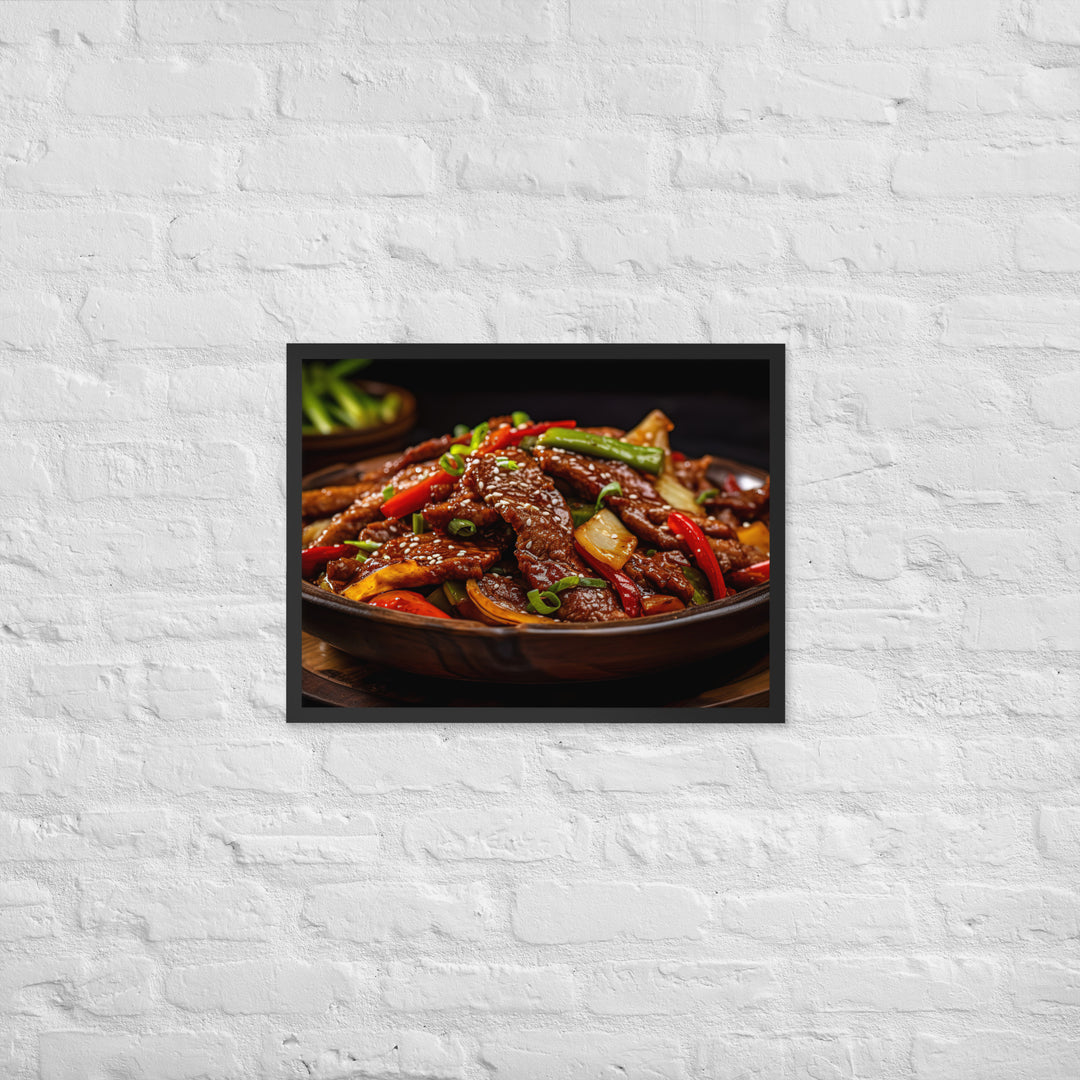 Mongolian Beef Framed poster 🤤 from Yumify.AI