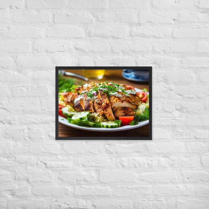 Lebanese Chicken Shawarma Salad Framed poster 🤤 from Yumify.AI