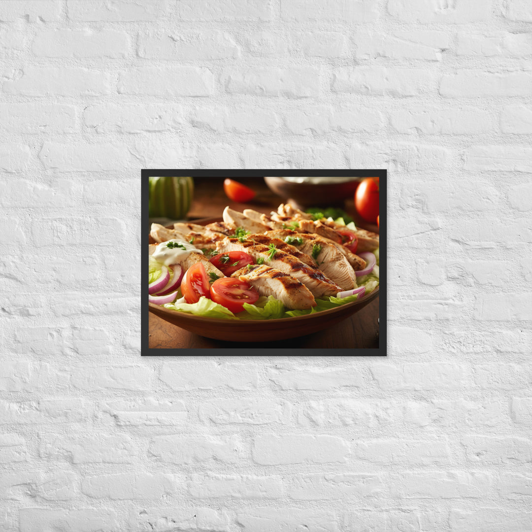 Lebanese Chicken Shawarma Salad Framed poster 🤤 from Yumify.AI