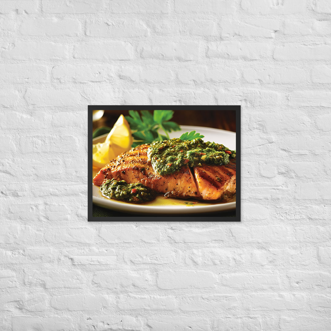 Chermoula Marinated Grilled Fish Framed poster 🤤 from Yumify.AI