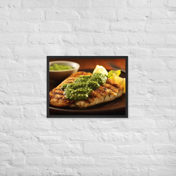 Chermoula Marinated Grilled Fish Framed poster 🤤 from Yumify.AI