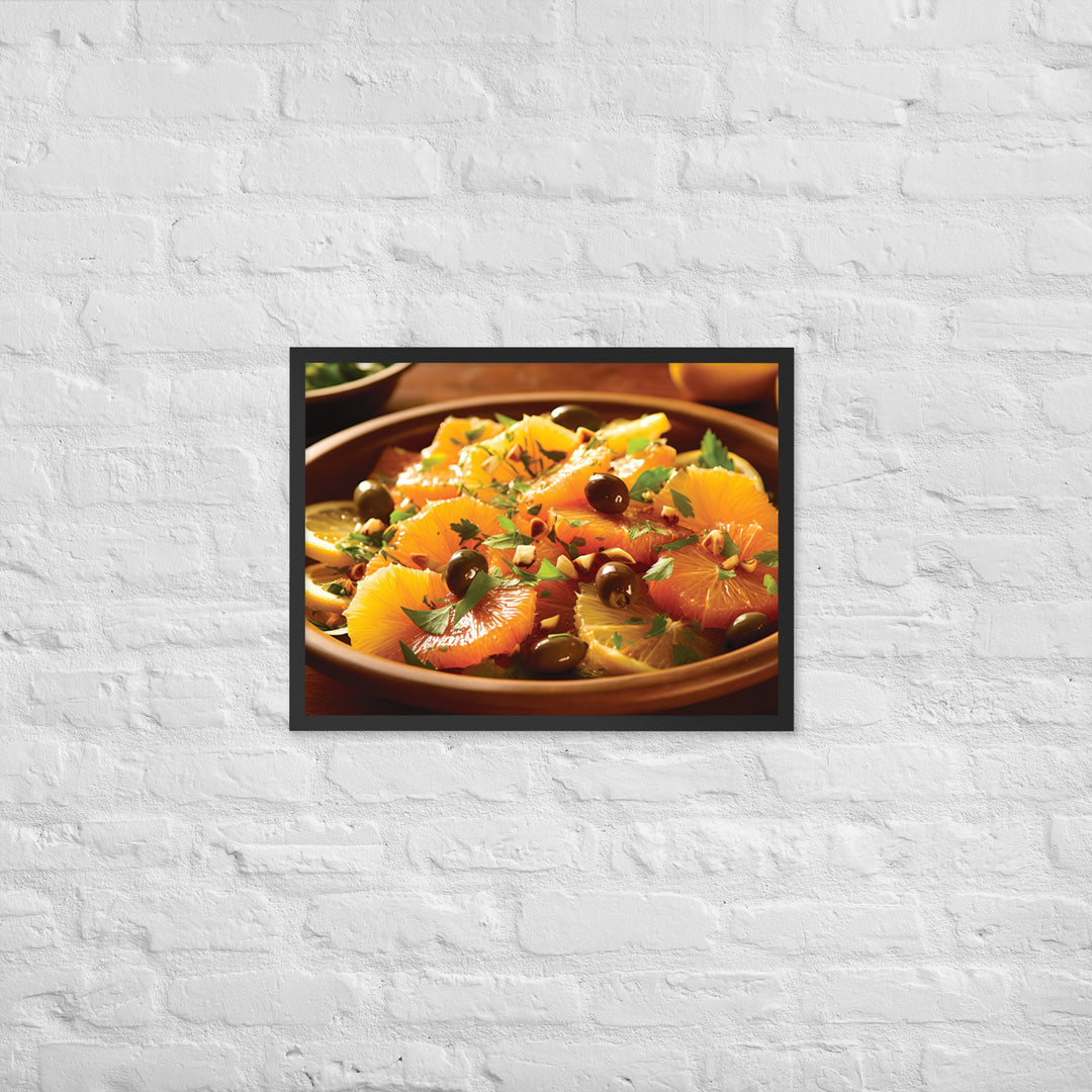 Moroccan Orange and Olive Salad Framed poster 🤤 from Yumify.AI