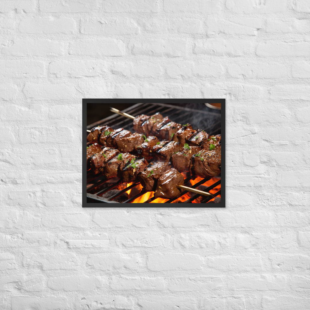 Beef Kebabs Framed poster 🤤 from Yumify.AI