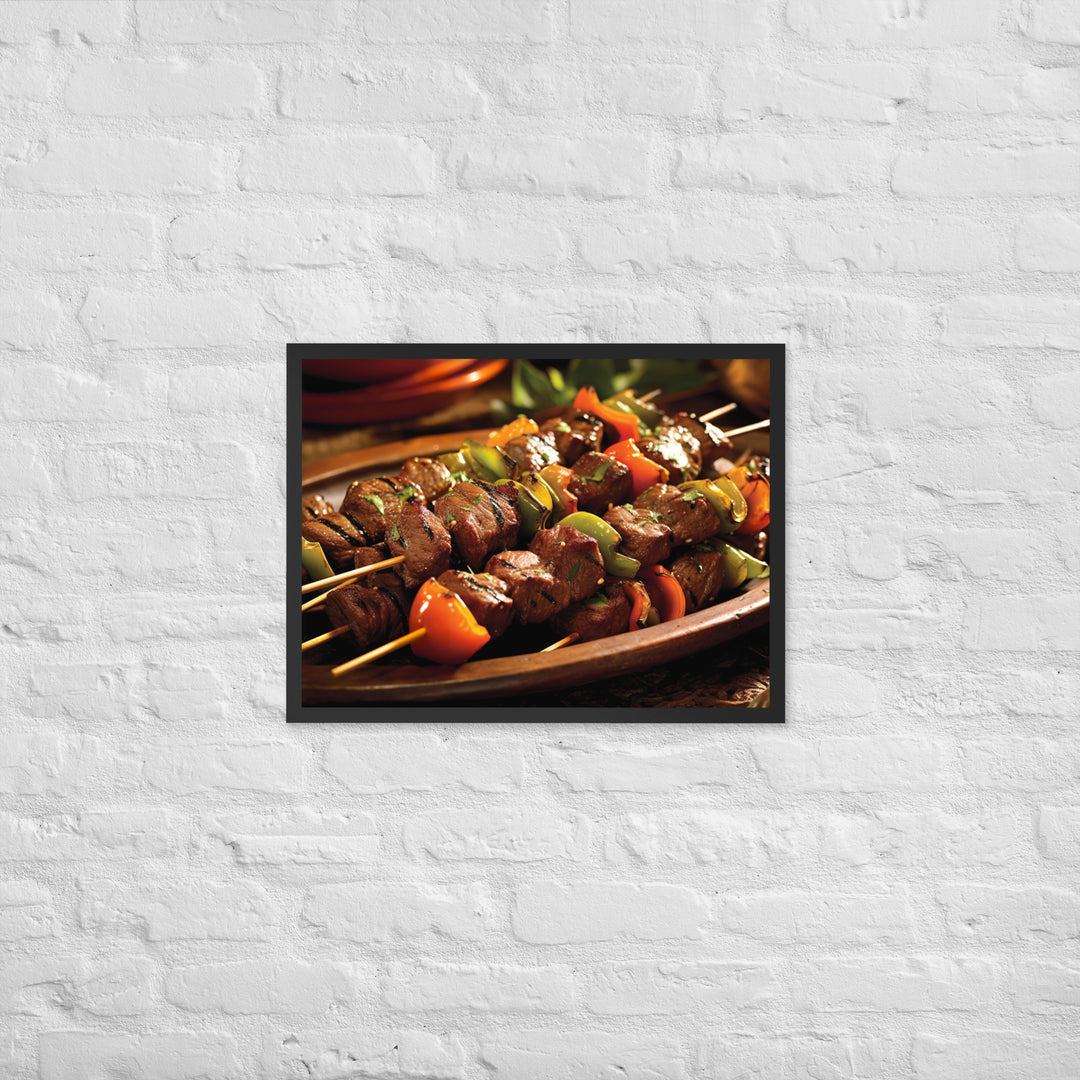 Beef Kebabs Framed poster 🤤 from Yumify.AI