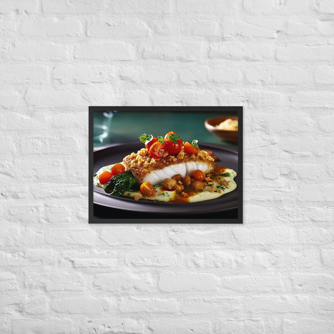 Macadamia Nut Crusted Barramundi Framed poster 🤤 from Yumify.AI