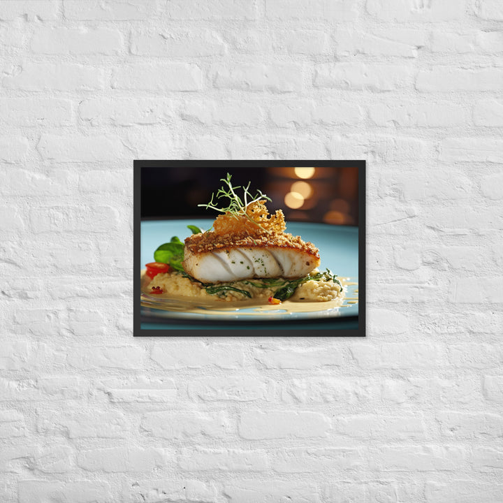 Macadamia Nut Crusted Barramundi Framed poster 🤤 from Yumify.AI