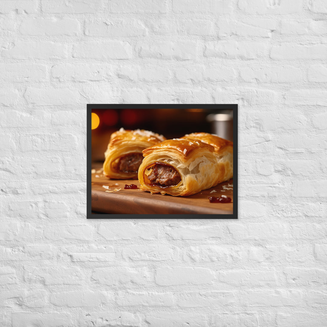 Sausage Roll Framed poster 🤤 from Yumify.AI