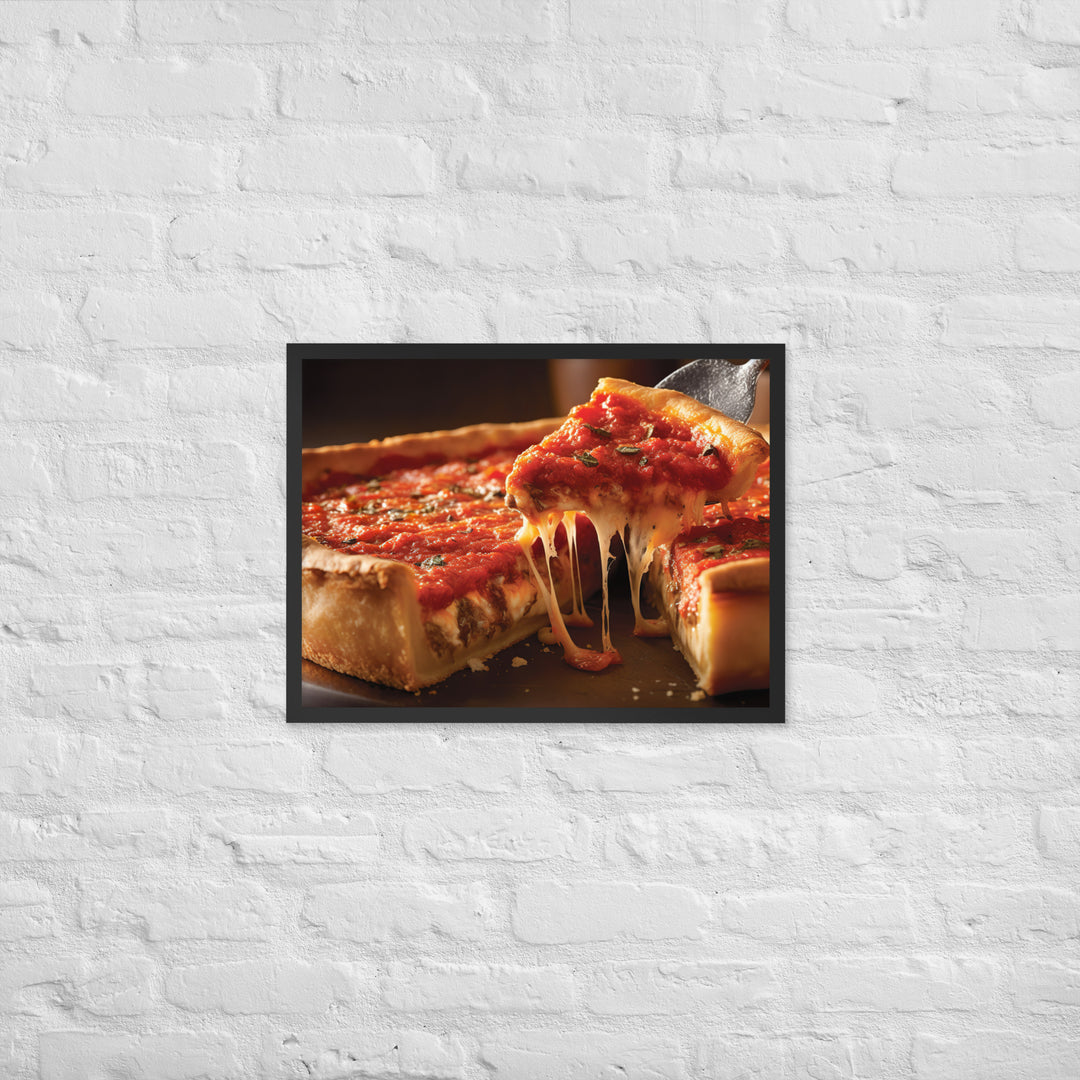 Chicago Deep Dish Pizza Framed poster 🤤 from Yumify.AI