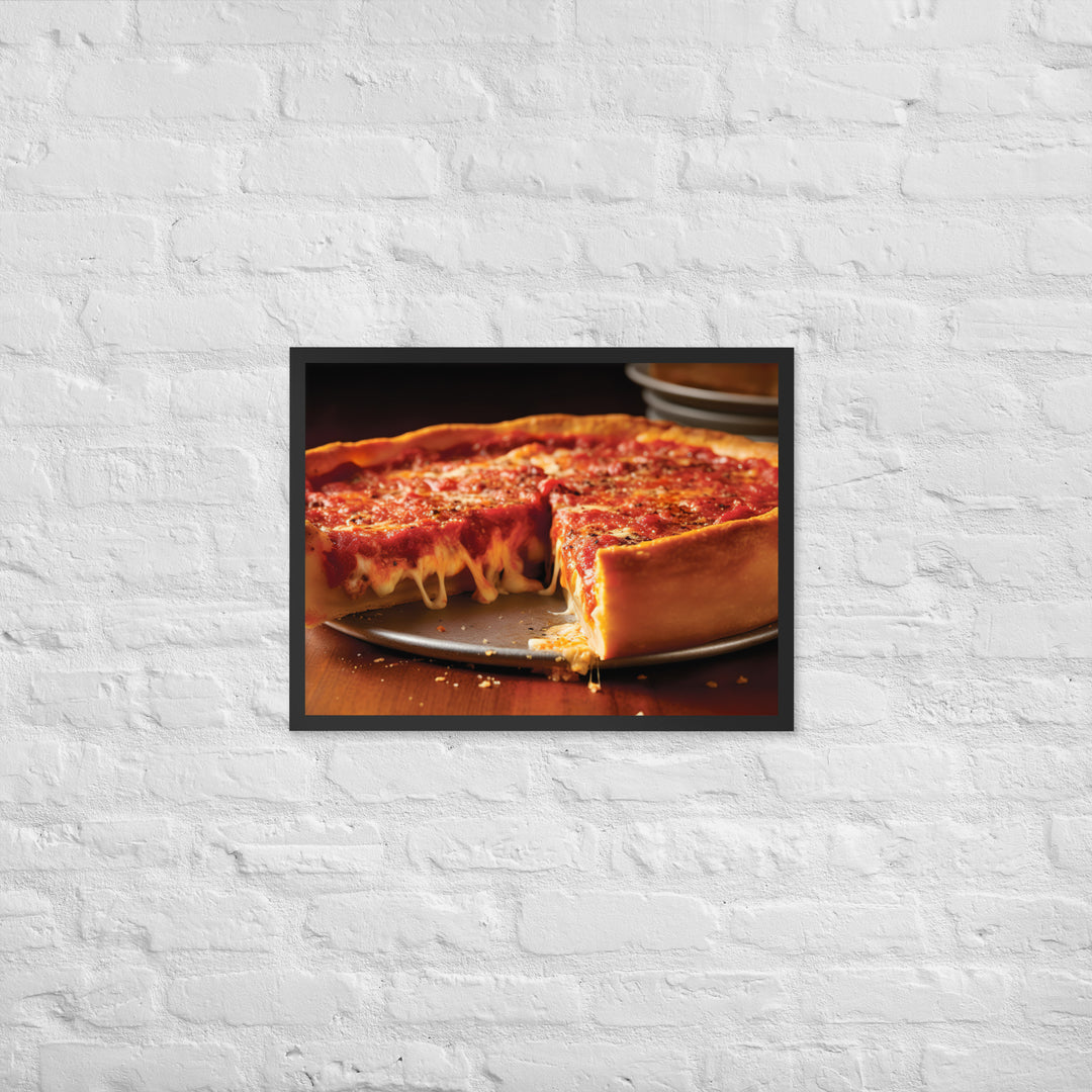 Chicago Deep Dish Pizza Framed poster 🤤 from Yumify.AI