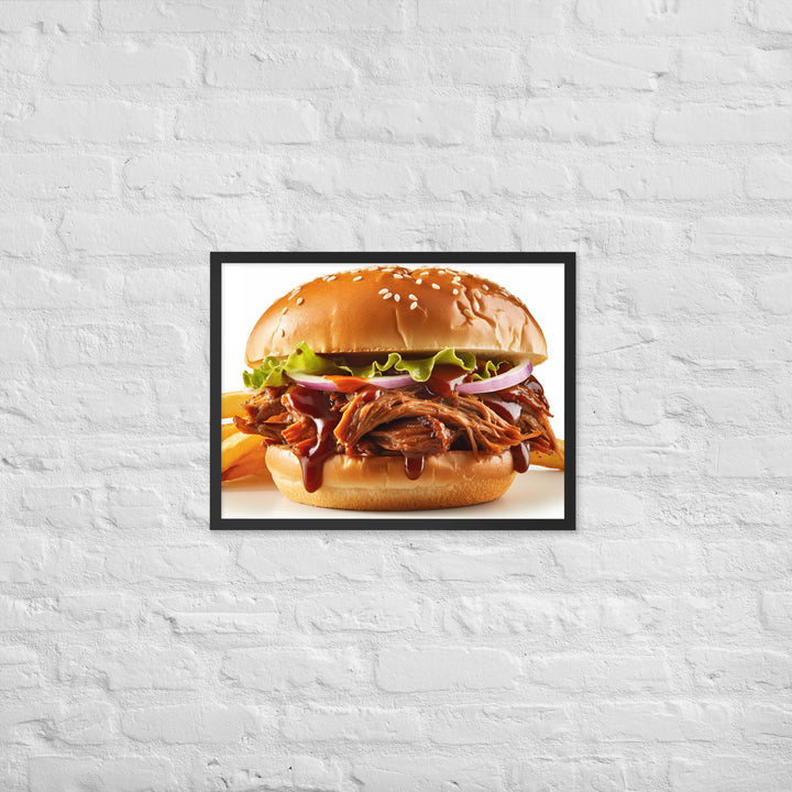 BBQ Pulled Pork Sandwich Framed poster 🤤 from Yumify.AI