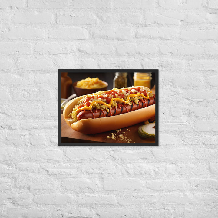 Hot Dog Framed poster 🤤 from Yumify.AI