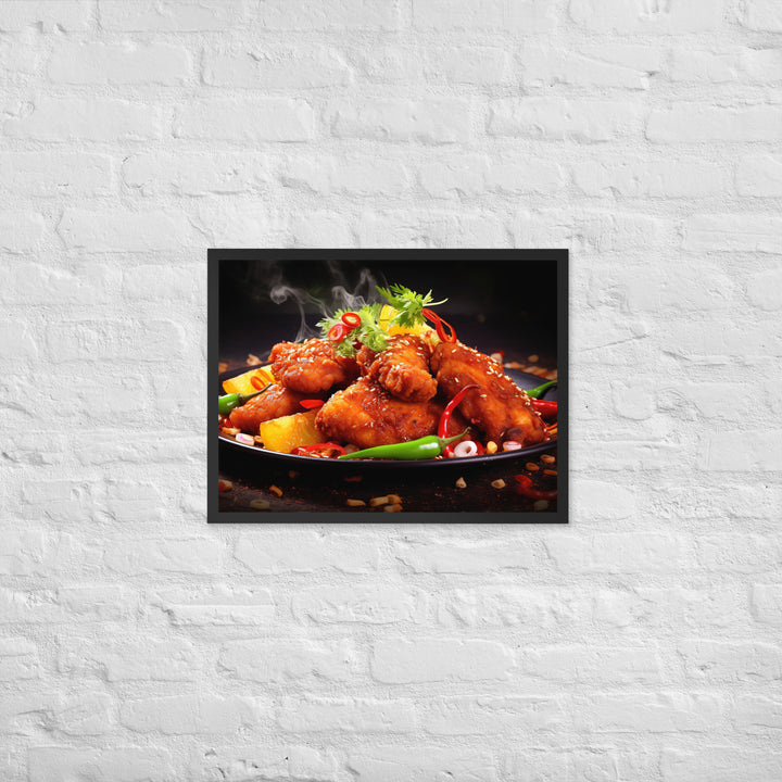 Spicy Fried Chicken Framed poster 🤤 from Yumify.AI