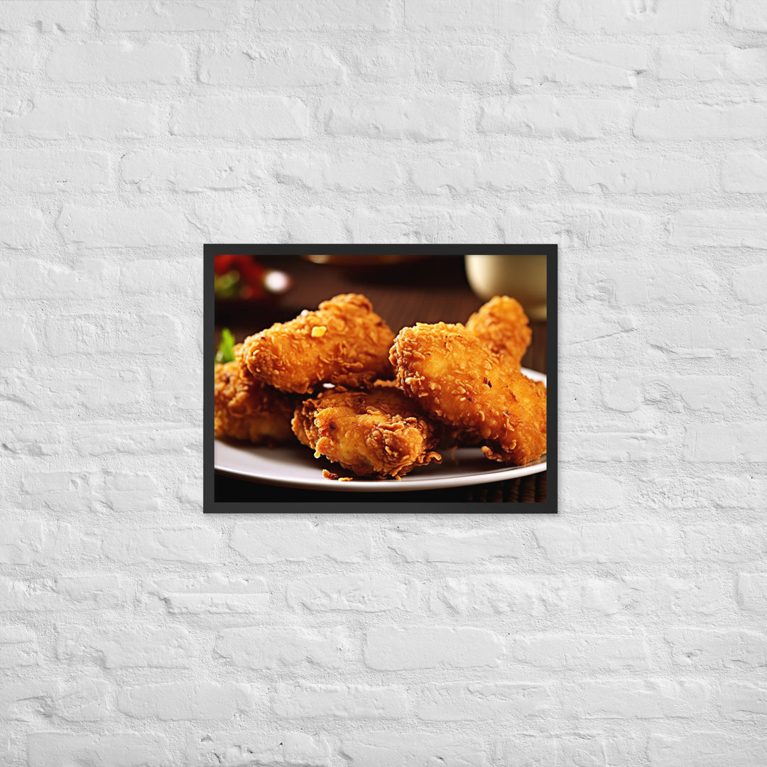 Crispy Fried Chicken Framed poster 🤤 from Yumify.AI