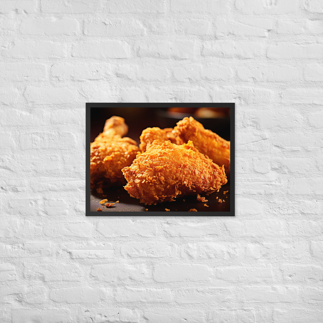 Crispy Fried Chicken Framed poster 🤤 from Yumify.AI