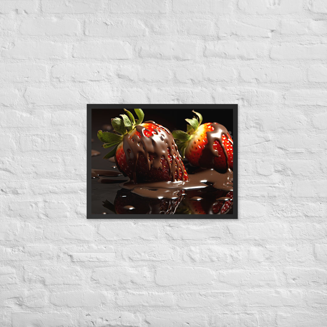 Chocolate covered Strawberries Framed poster 🤤 from Yumify.AI