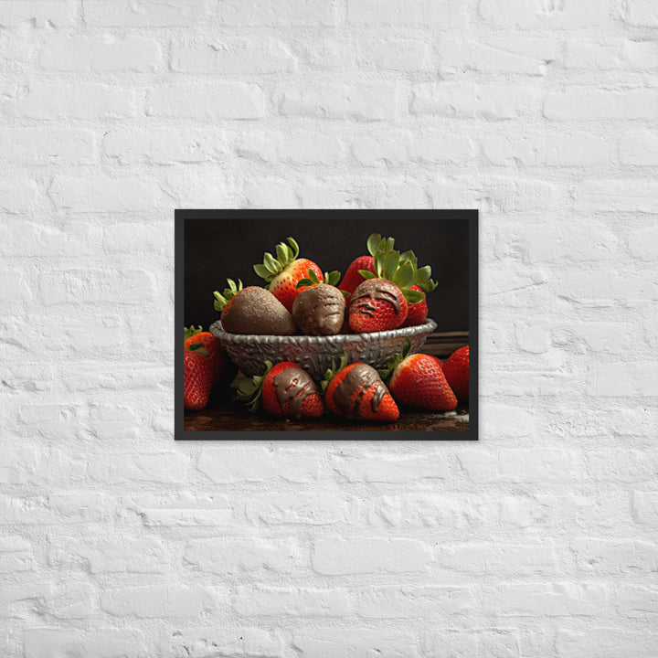 Chocolate covered Strawberries Framed poster 🤤 from Yumify.AI