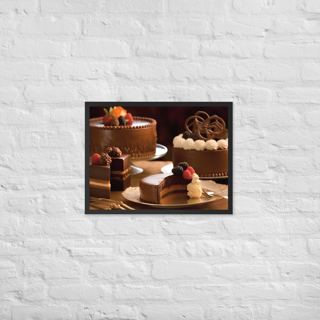 Chocolate Cakes and Desserts Framed poster 🤤 from Yumify.AI