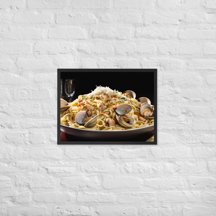 Linguine with Clam Sauce Framed poster 🤤 from Yumify.AI