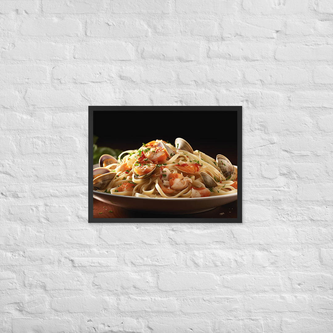 Linguine with Clam Sauce Framed poster 🤤 from Yumify.AI