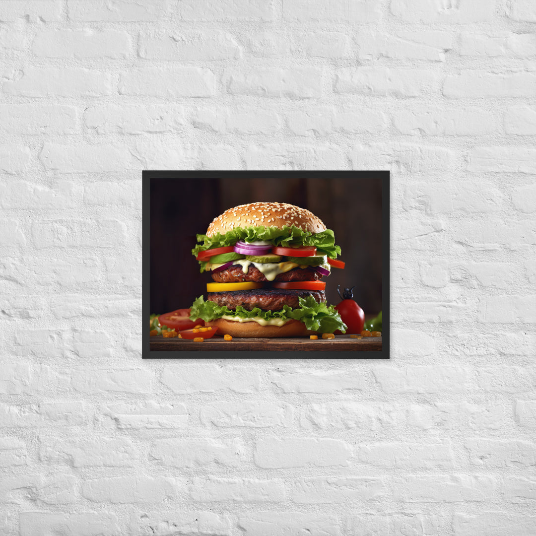 Veggie Burger Framed poster 🤤 from Yumify.AI