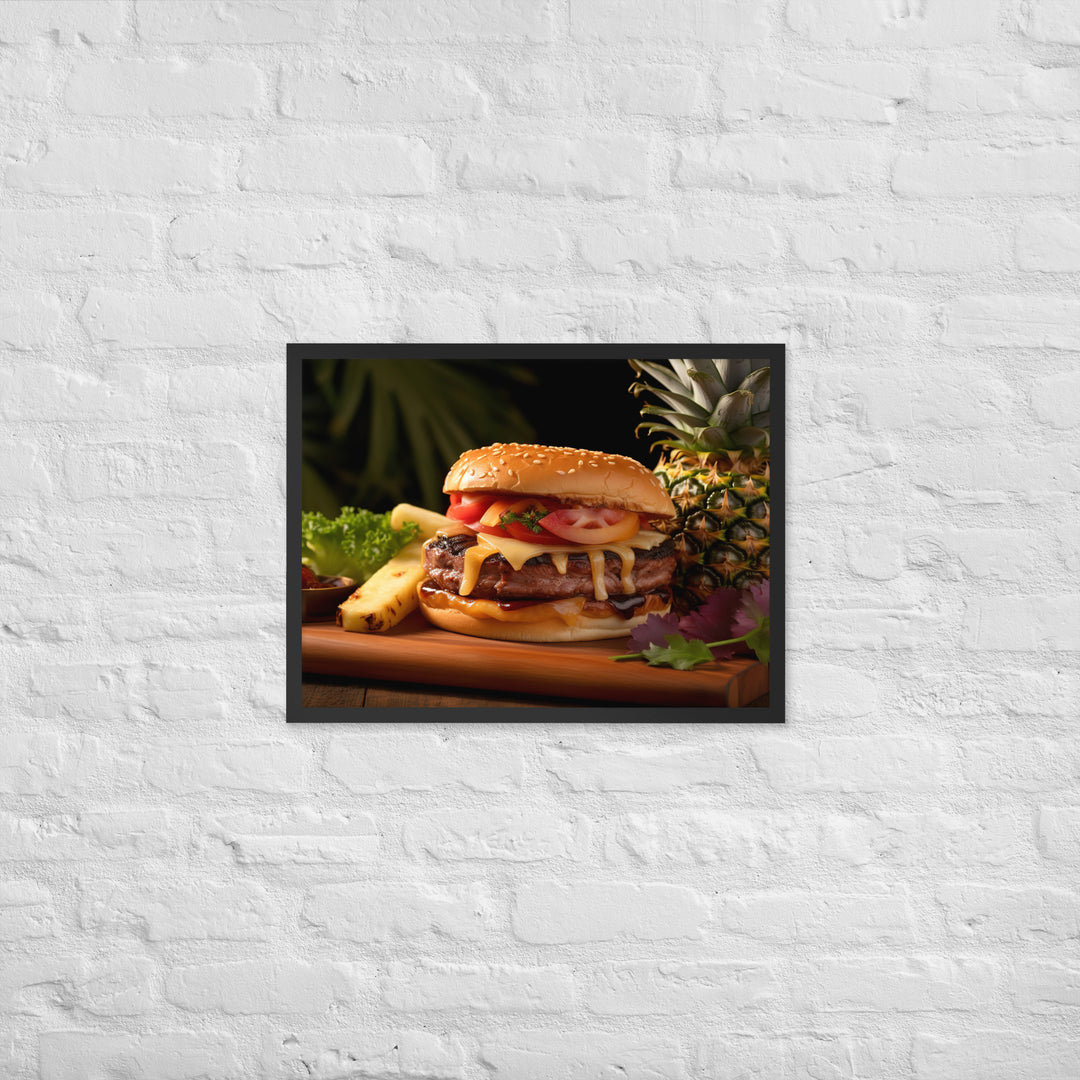 Hawaiian Burger Framed poster 🤤 from Yumify.AI