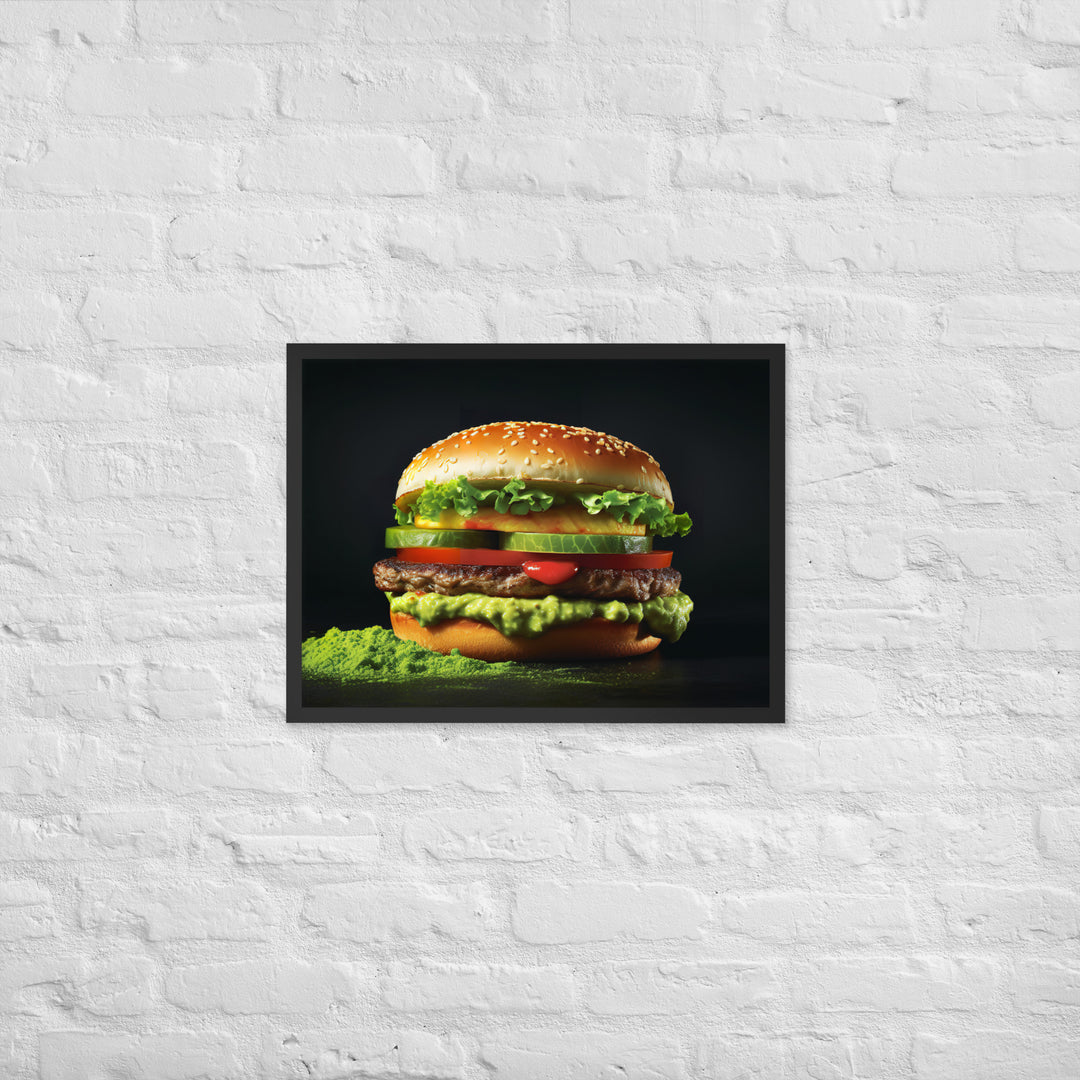 Guacamole Burger Framed poster 🤤 from Yumify.AI