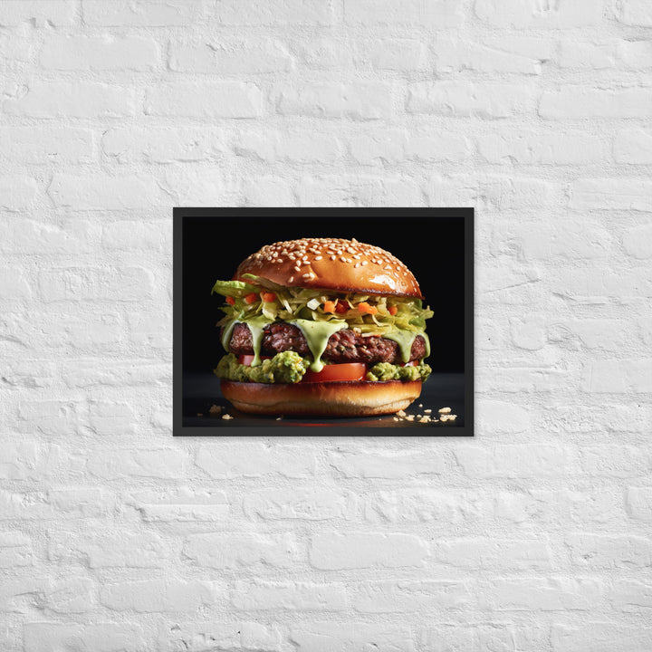 Guacamole Burger Framed poster 🤤 from Yumify.AI